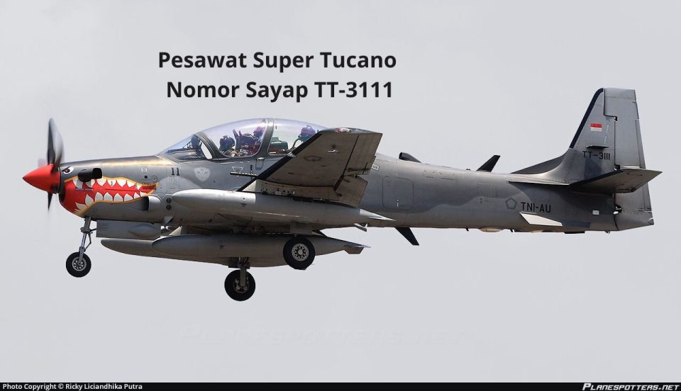 Pesawat Super Tucano pernah dipotret dan diunggah oleh planespotters.net. Pesawat ini mengalami kecelakaan dan jatuh di kawasan Gunung Bromo, Kamis (16/11/2023)