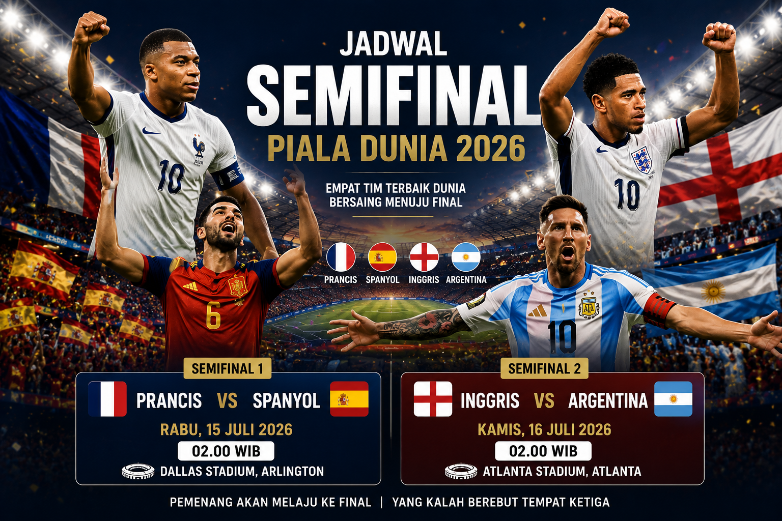 Jadwal Semifinal Piala Dunia