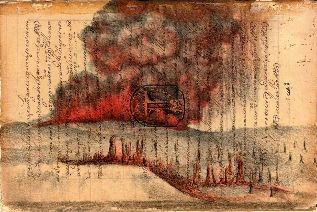 Litografi Letusan Krakatau