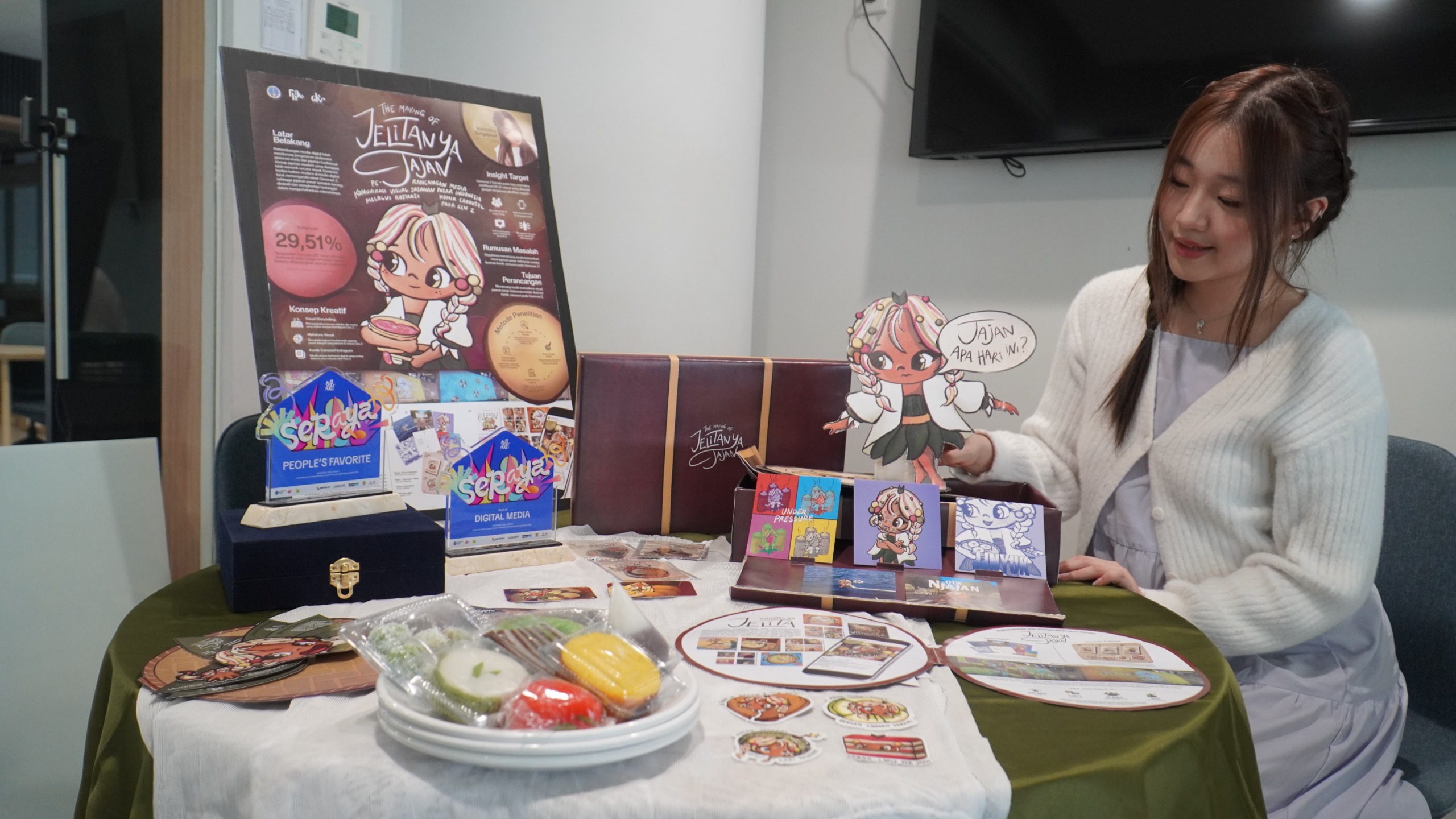 Veronica Singajaya, Petranesian Alumni DKV UK Petra yang mengadaptasi strategi promosi budaya berbasis Intellectual Property (IP) untuk mendekatkan jajanan pasar kepada anak muda Jajanan Pasar